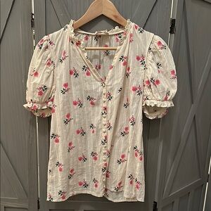 Sezane Floral Summer Blouse
